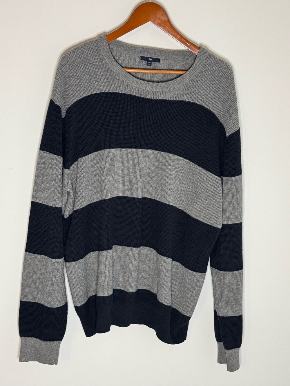 Gap Mens XXL Striped Knit Sweater 100% Cotton
